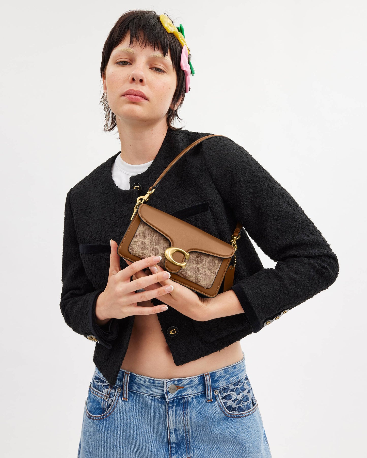 COACH Tabby Shoulder Bag 26 In Signature Canvas Light/Pastel Brown