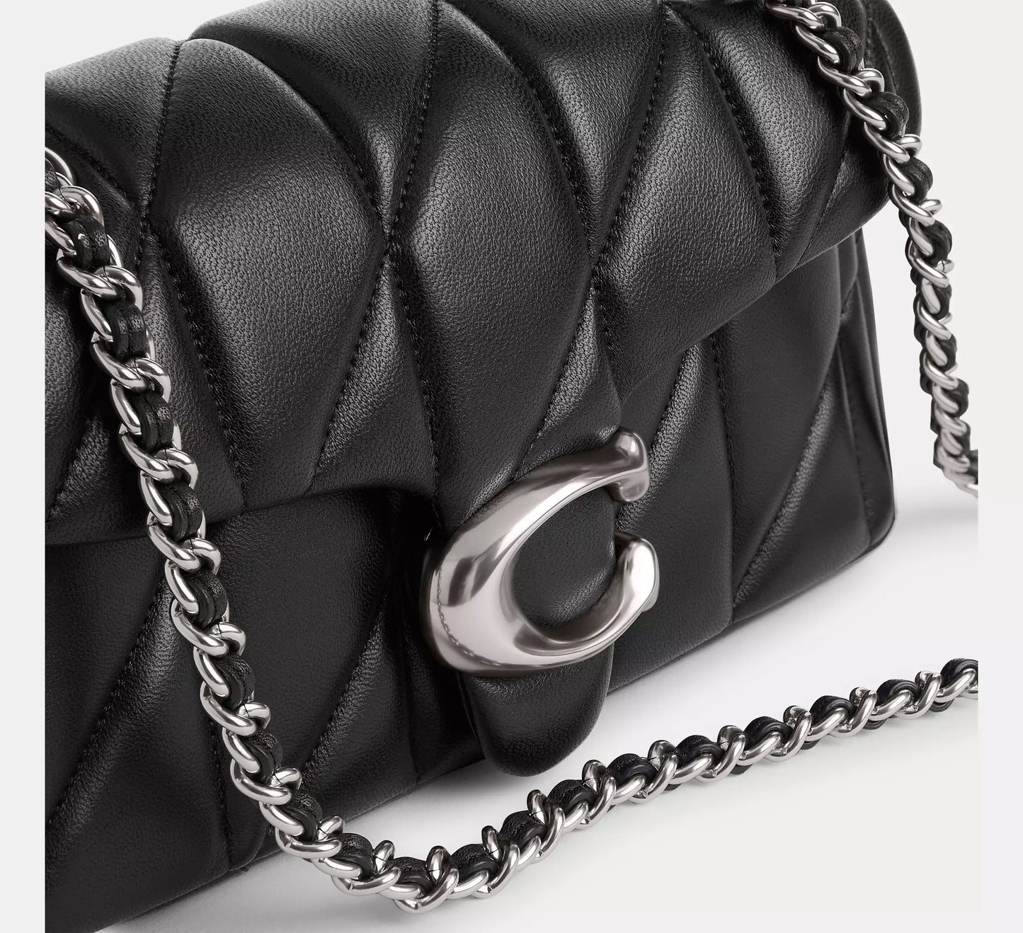 COACH Tabby Shoulder Bag 20 With Pillow Quilting BLACK Argento/Nero