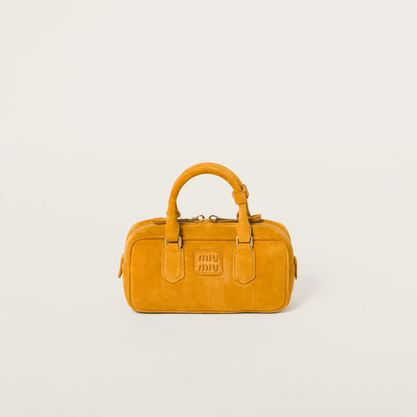 Arcadie padded suede top-handle bag Whiskey Color (Large)