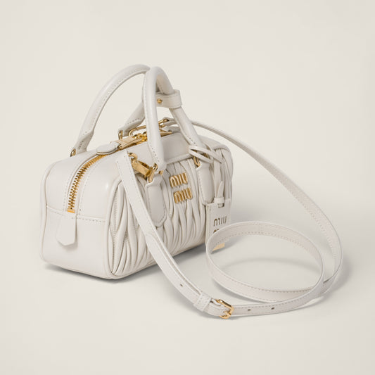 Arcadie leather bag matelassé White - حقيبة Arcadie جلد لون أبيض ماتلاسي