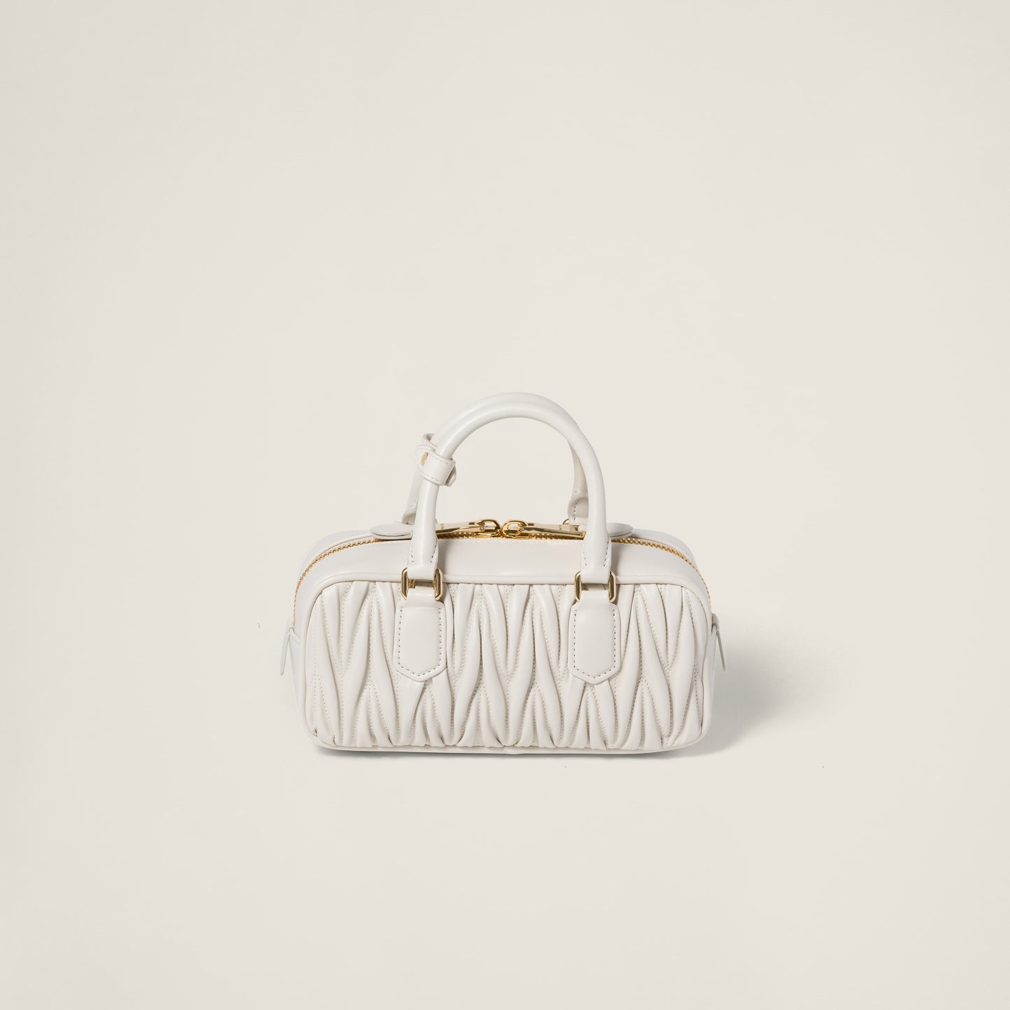 Arcadie leather bag matelassé White - حقيبة Arcadie جلد لون أبيض ماتلاسي