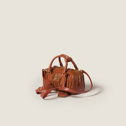 Arcadie leather bag matelassé Brown - حقيبة Arcadie جلد لون بني ماتلاسي