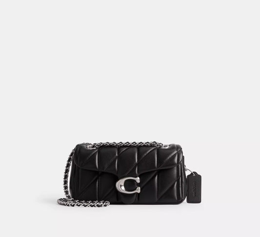COACH Tabby Shoulder Bag 20 With Pillow Quilting BLACK Argento/Nero