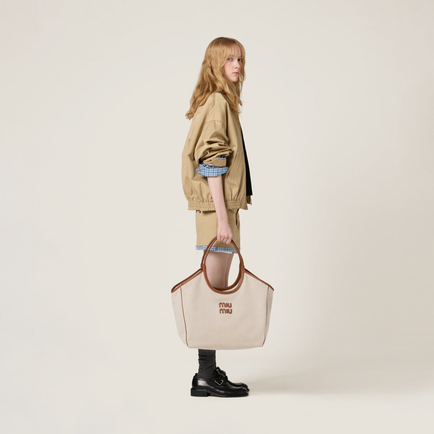 IVY canvas and leather bag (Large)