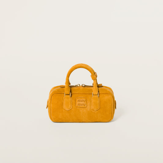Arcadie padded suede top-handle bag Whiskey Color (Large)