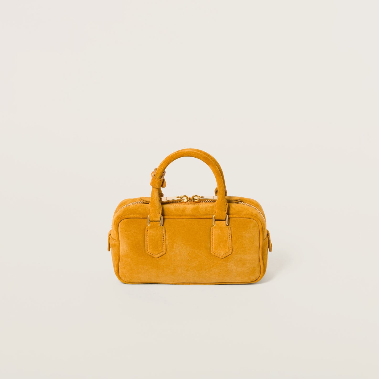 Arcadie padded suede top-handle bag Whiskey Color (Large)