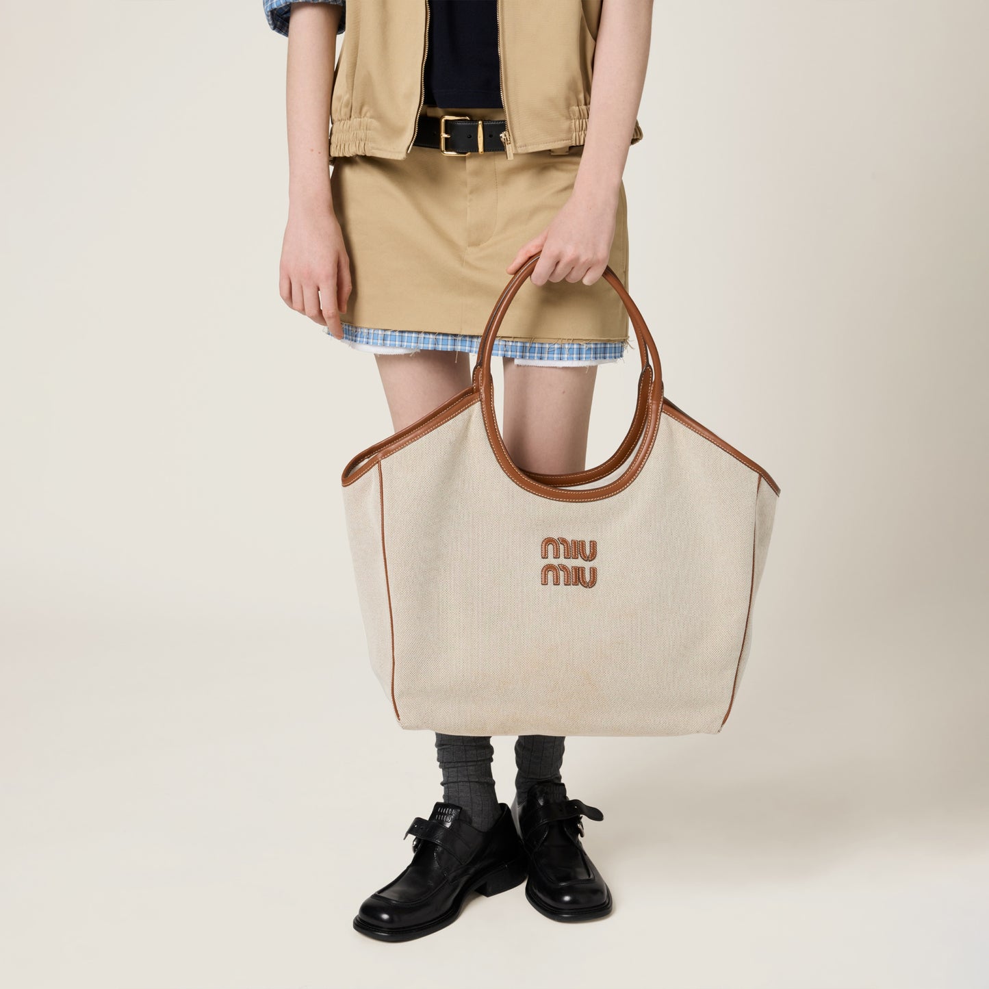 IVY canvas and leather bag (Large)