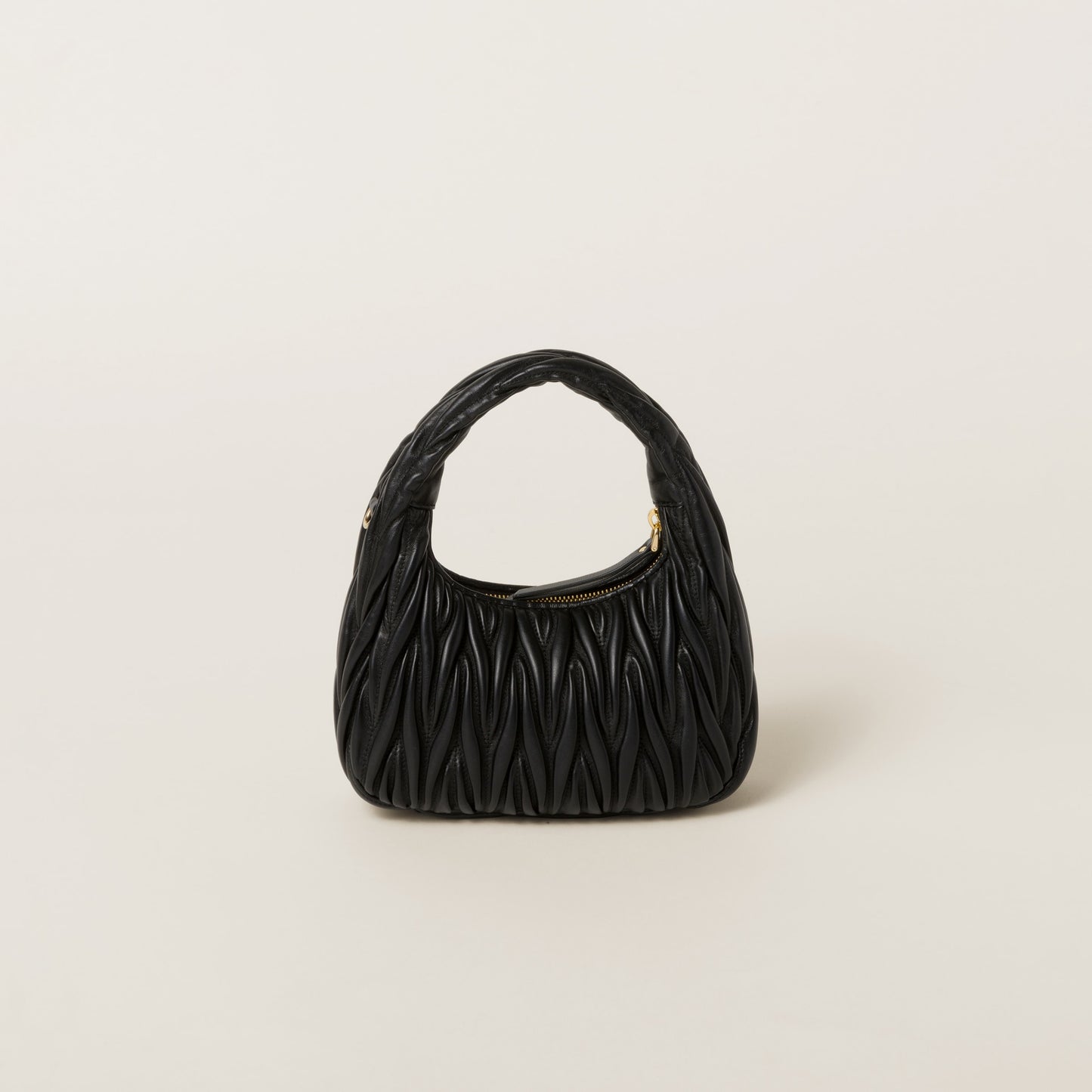Wander nap leather hobo bag Black -  حقيبة هوبو أسودWander جلد
