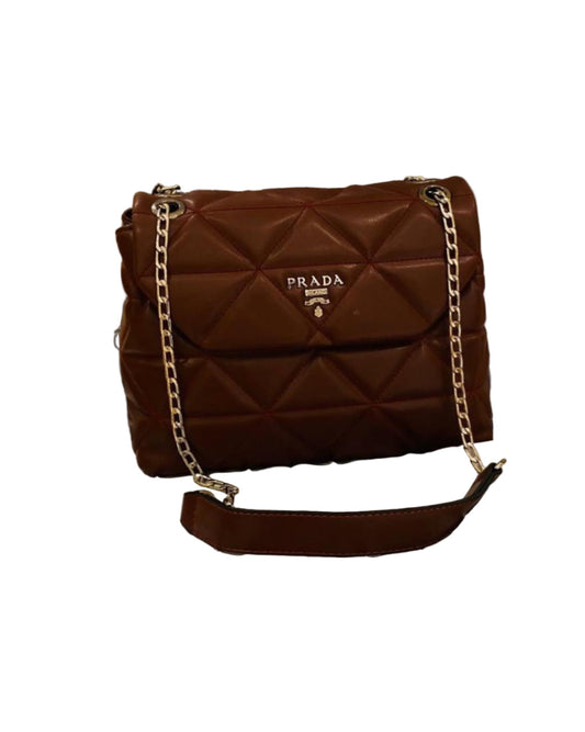 Prada Spectrum Burgundy Patent Leather with Gold Hardware 24 cm