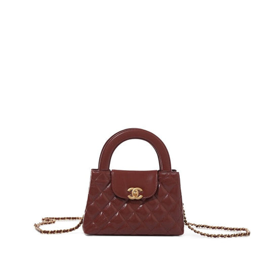 Chanel Mini Kelly Burgundy Quilted Aged Calfskin with Gold Hardware – 18 cm