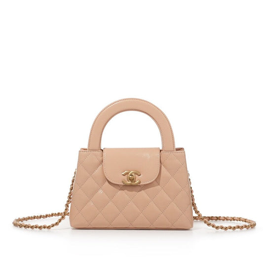 Chanel Mini Kelly Beige Quilted Aged Calfskin with Gold Hardware – 18 cm