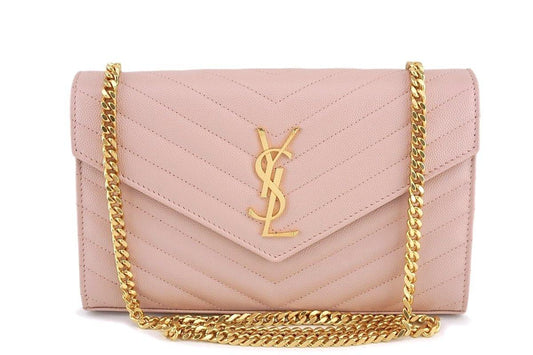 Saint Laurent Solferino Shoulder Bag in Rose Pink Box Leather with Gold Cassandre Hardware 23 cm