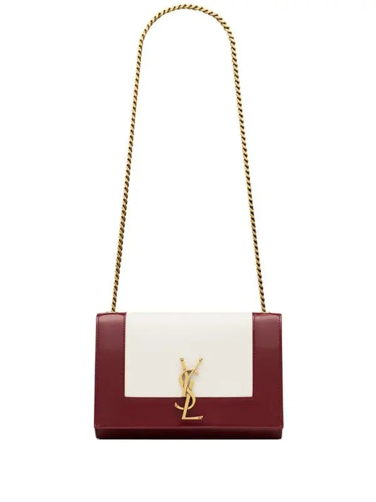 Saint Laurent Small Kate Red Leather Chain Bag with YSL Logo 20 cm