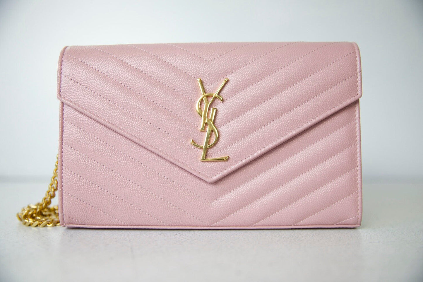 Saint Laurent Solferino Shoulder Bag in Rose Pink Box Leather with Gold Cassandre Hardware 23 cm