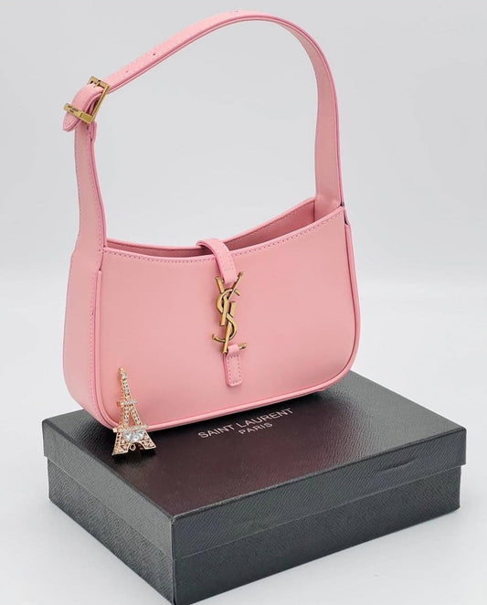 Saint Laurent LE 5 À 7 In Smooth Leather Rose Pink_ 25 cm